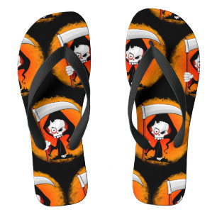 Grim Reaper Cartoon Flip Flops
