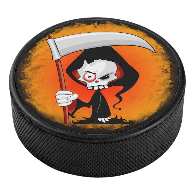 Grim Reaper Cartoon  Hockey Puck (3/4)
