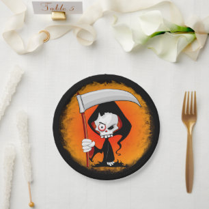 Grim Reaper Cartoon Paper Plates