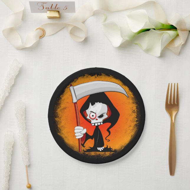 Grim Reaper Cartoon  Paper Plates (Wedding)