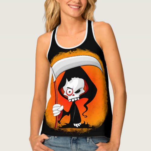 Grim Reaper Cartoon  Tank Top