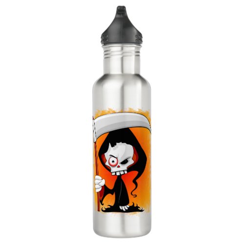 Grim Reaper Cartoon Water Bottle