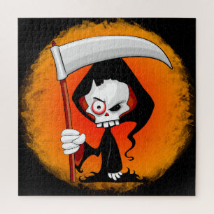 Grim Reaper Cartoon Water Bottle Jigsaw Puzzle