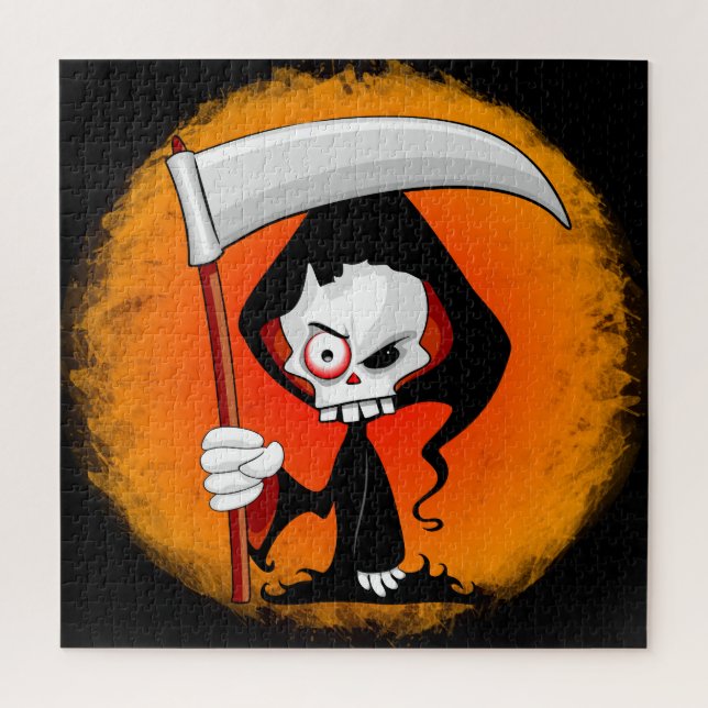 Grim Reaper Cartoon Water Bottle Jigsaw Puzzle (Vertical)