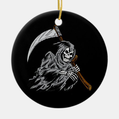 Grim Reaper Ceramic Ornament