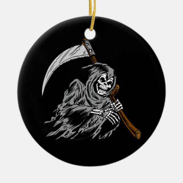 Grim Reaper Ceramic Ornament (Front)