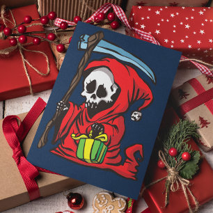 Grim Reaper Christmas Funny Goth Cute Spooky Holiday Card