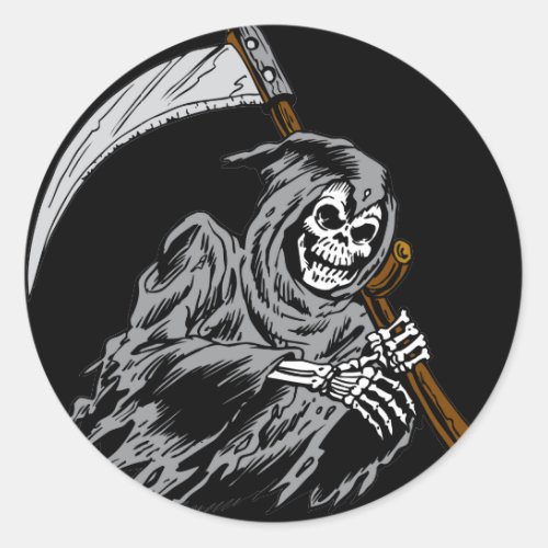 Grim Reaper Classic Round Sticker