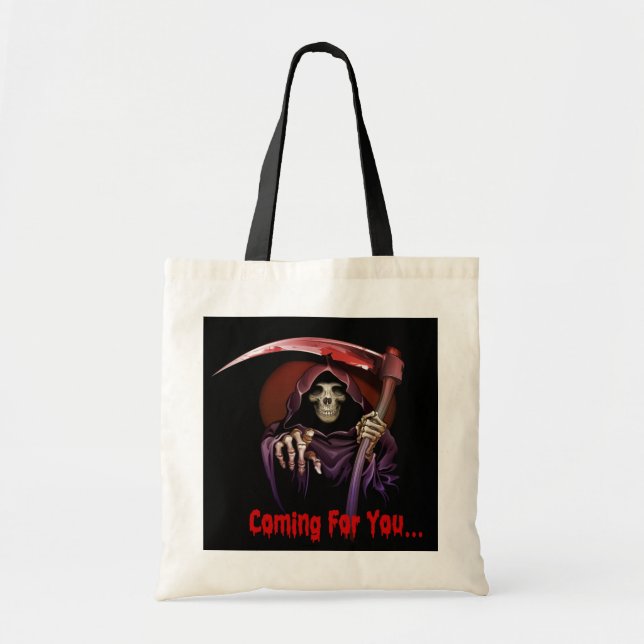 Grim Reaper Coming For You Halloween Tote Bag (Front)