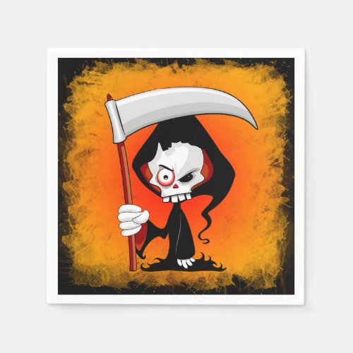 Grim Reaper Creepy Funny Cartoon Napkins