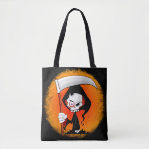 Grim Reaper Creepy Funny Cartoon Tote Bag