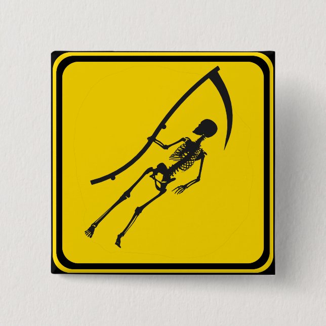 Grim Reaper Crossing! Pinback Button (Front)