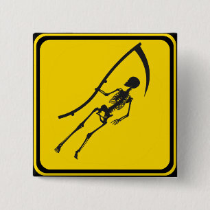 Grim Reaper Crossing! Pinback Button