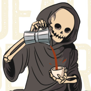 Grim Reaper Death Before Decaffeinated Coffee Love T-Shirt