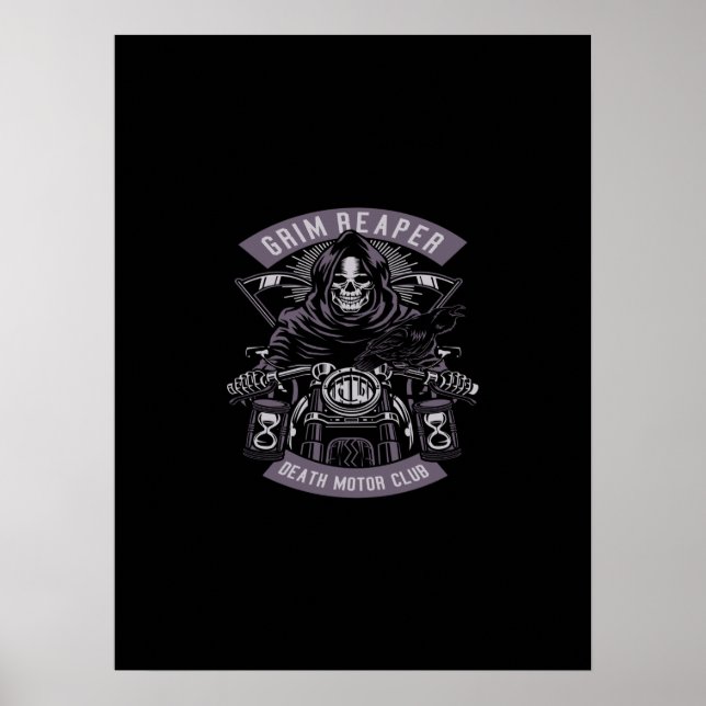 grim reaper death motor club poster (Front)