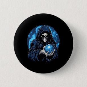 Grim Reaper Death Skeleton Halloween Button