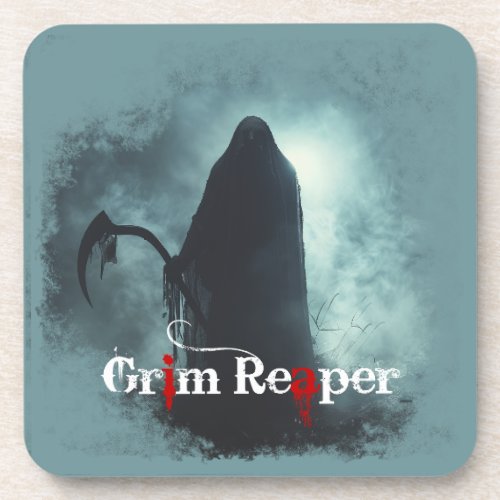 Grim Reaper Design Beverage Coaster