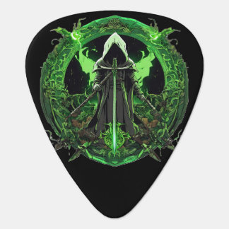 Grim Reaper Emblem In Green6 Guitar Pick