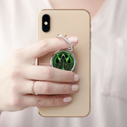 Grim Reaper Emblem In Green6 Phone Ring Stand
