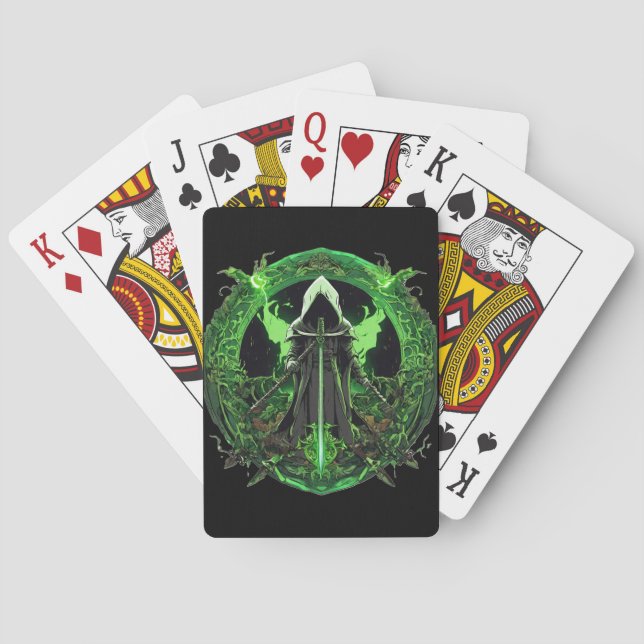 Grim Reaper Emblem In Green6 Poker Cards (Back)