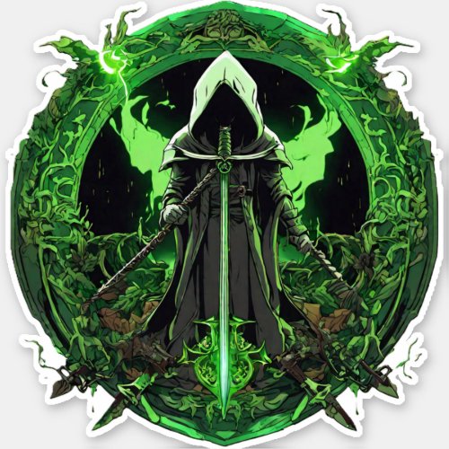 Grim Reaper Emblem In Green6 Sticker