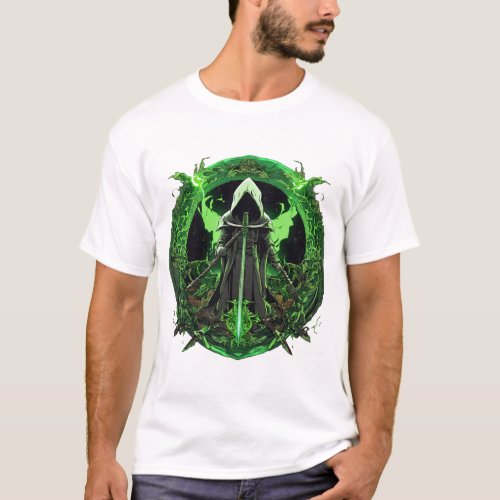 Grim Reaper Emblem In Green6 T_Shirt