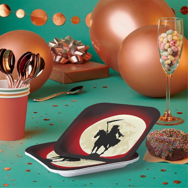 Grim Reaper Full Moon Paper Plates (Creator Uploaded)