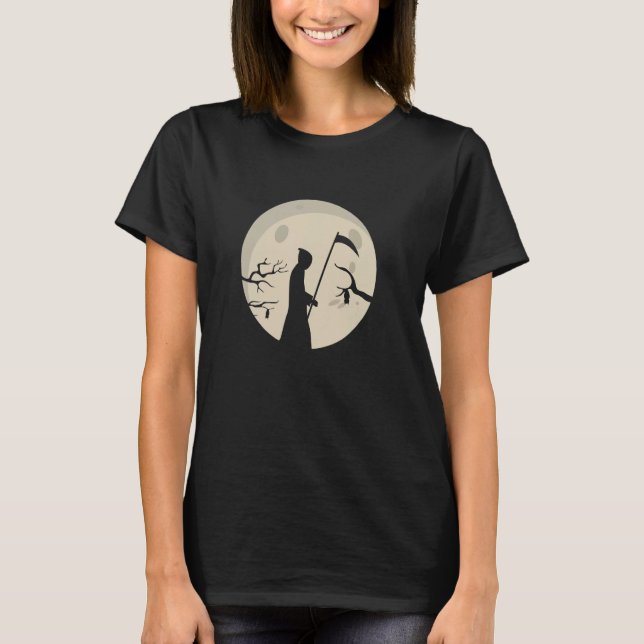 Grim Reaper Full Moon T-Shirt (Front)