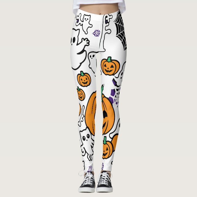 Grim Reaper Ghost's Halloween Party: Bats and Spid Leggings (Front)