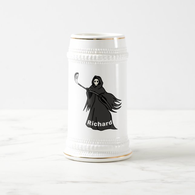 Grim Reaper Golfer Stein | Golf Beer Lovers Gift (Center)