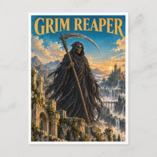 Grim Reaper, Gothic Fantasy Monster Postcard