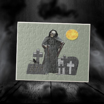 Grim Reaper Graveyard Jigsaw Puzzle by deluxephotos at Zazzle