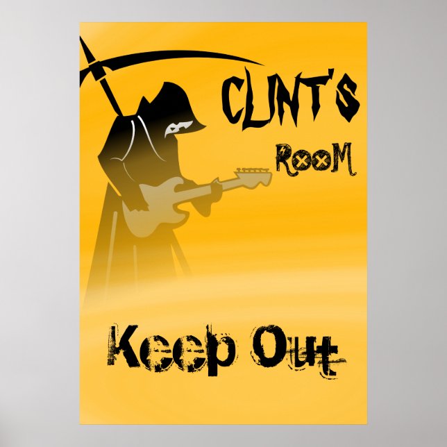 Grim Reaper Guitar ☠️ Keep Out  Poster (Front)