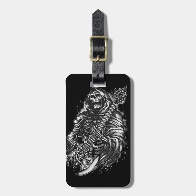 Grim  Reaper Guitar Luggage Tag (Front Vertical)