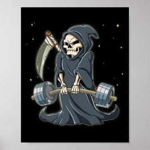 Grim Reaper Gym Weight Training Deadlift Poster