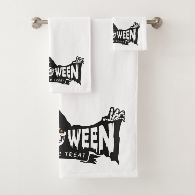 Grim Reaper Halloween  Bath Towel Set  (Insitu)