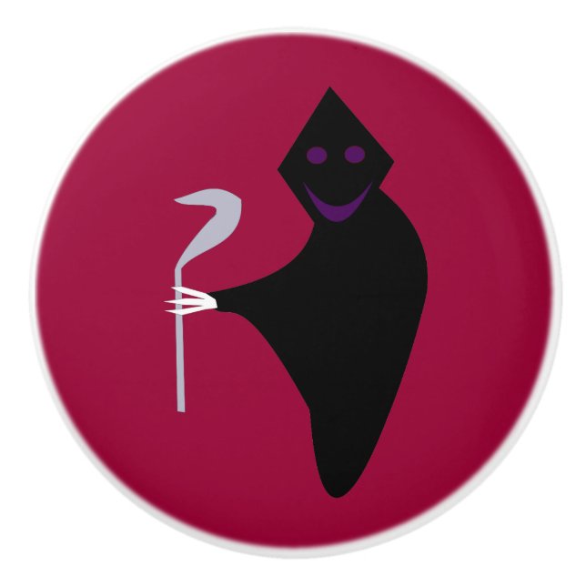 Grim Reaper Halloween Ceramic Knob (Front)