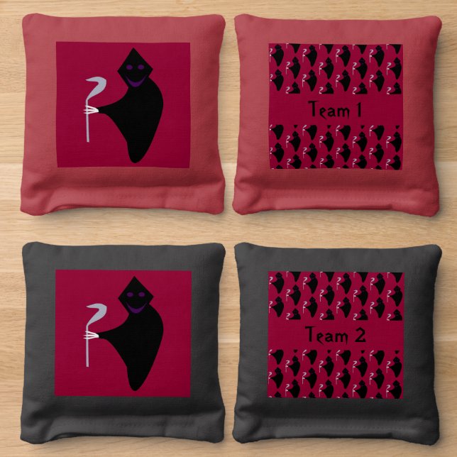 Grim Reaper Halloween Custom Cornhole Bags (Wood)