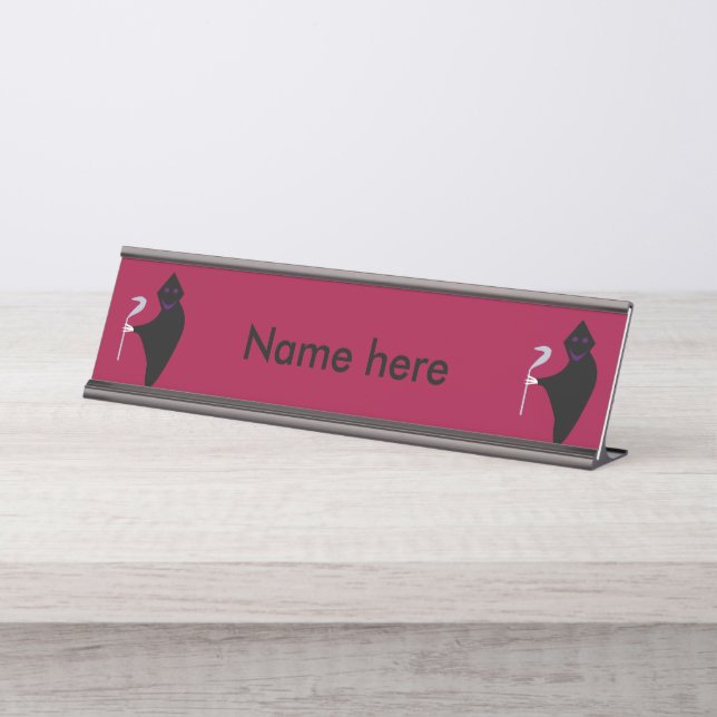 Grim Reaper Halloween Custom Desk Sign (Front)