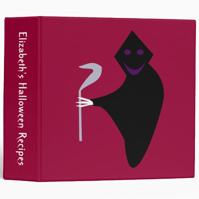 Grim Reaper Halloween Custom Recipe Binder (Front/Spine)