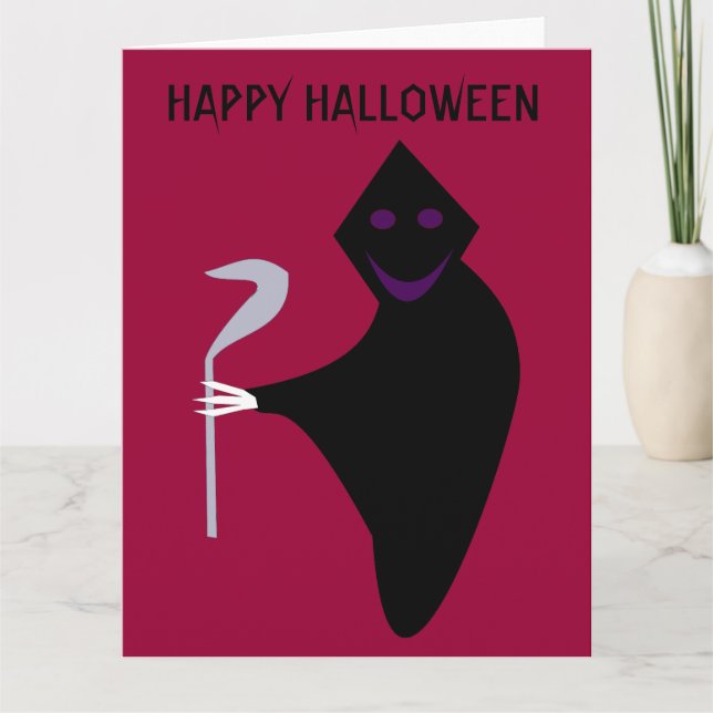 Grim Reaper Halloween Customizable Card (Front)