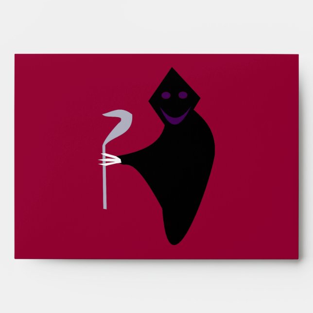 Grim Reaper Halloween Customizable Envelope (Front)