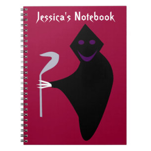 Grim Reaper Halloween Customizable Notebook