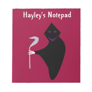 Grim Reaper Halloween Customizable Notepad