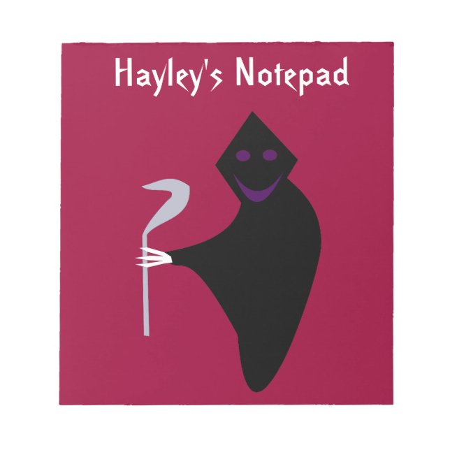 Grim Reaper Halloween Customizable Notepad (Front)