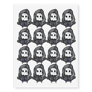 Grim Reaper Halloween Design Temporary Tattoos