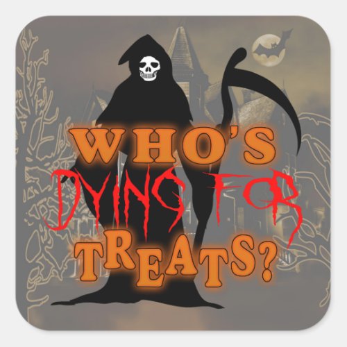 Grim Reaper Halloween GRHX Square Sticker