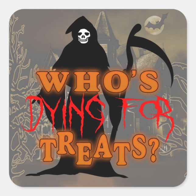 Grim Reaper Halloween GRHX Square Sticker (Front)