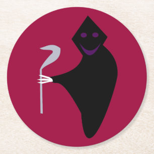 Grim Reaper Halloween Paper Coasters