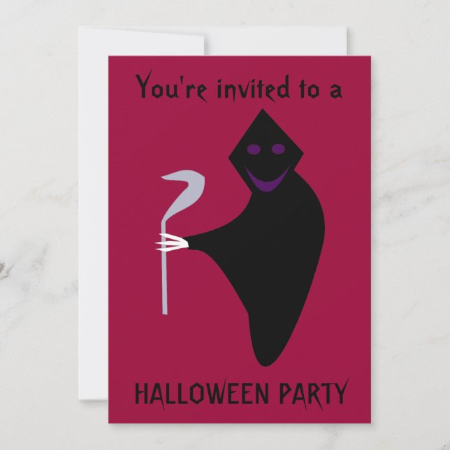 Grim Reaper Halloween Party Customizable Invitatio Invitation (Front)